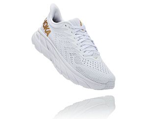 Hoka One One Clifton 7 Mens Walking Shoes White/Golden Egg | AU-3085241
